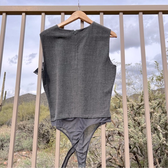Anne Klein NWT Women’s Bodysuit Top Size 14 Grey TOP ONLY/Was A Two Piece - Picture 6 of 10